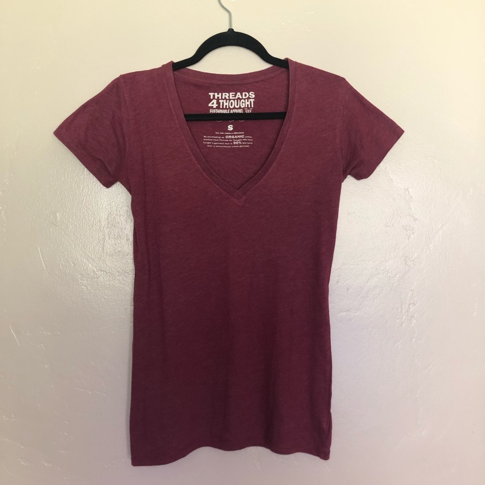 Maroon V-Neck Tee